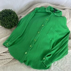 Forever 21 Green Button Down Shirt Size S
